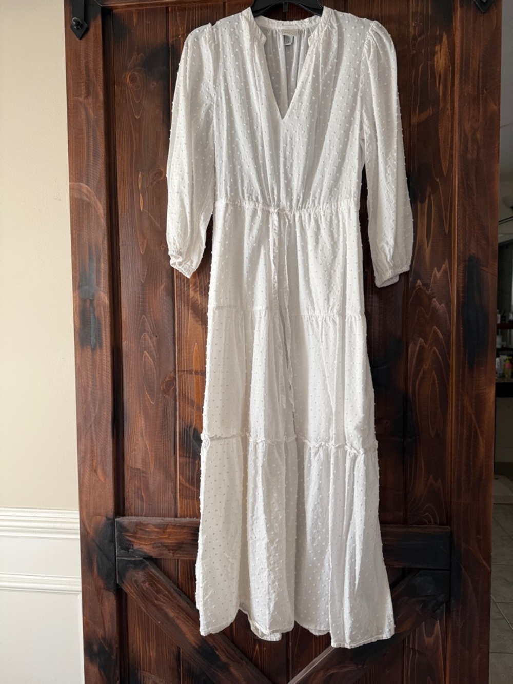 a new day White Swiss Dot Tiered Maxi Dress